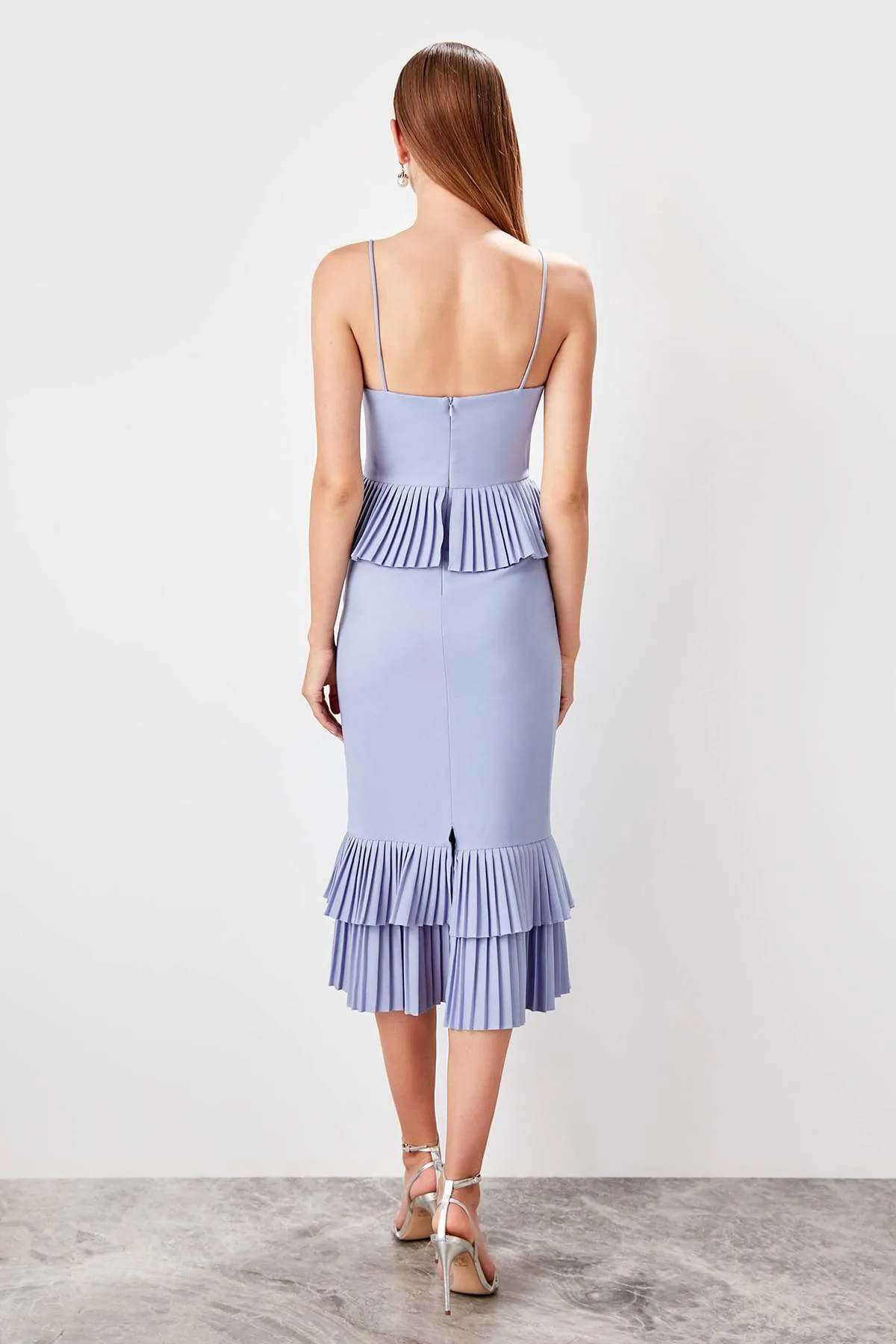 11681 Lilac Pleated Tier Dress