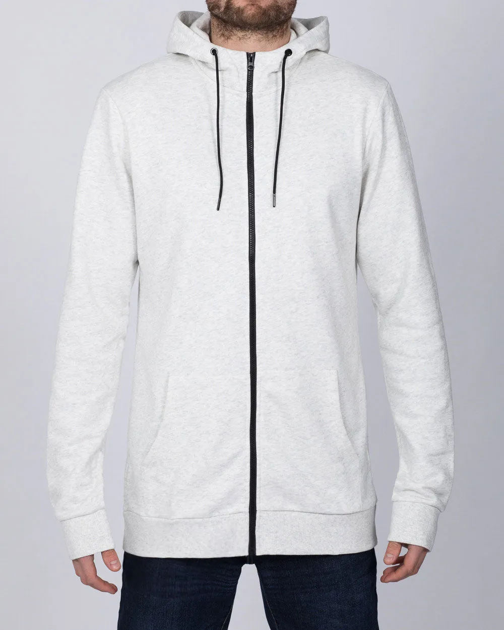 2t Zip Up Tall Active Hoodie (white marl)