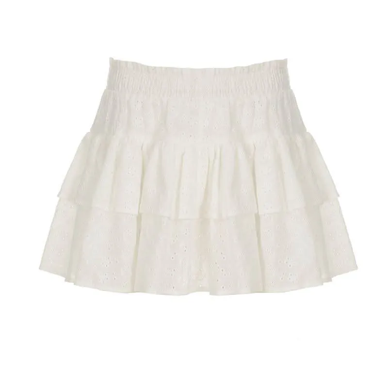 A line hollow out solid cut out mini skirt