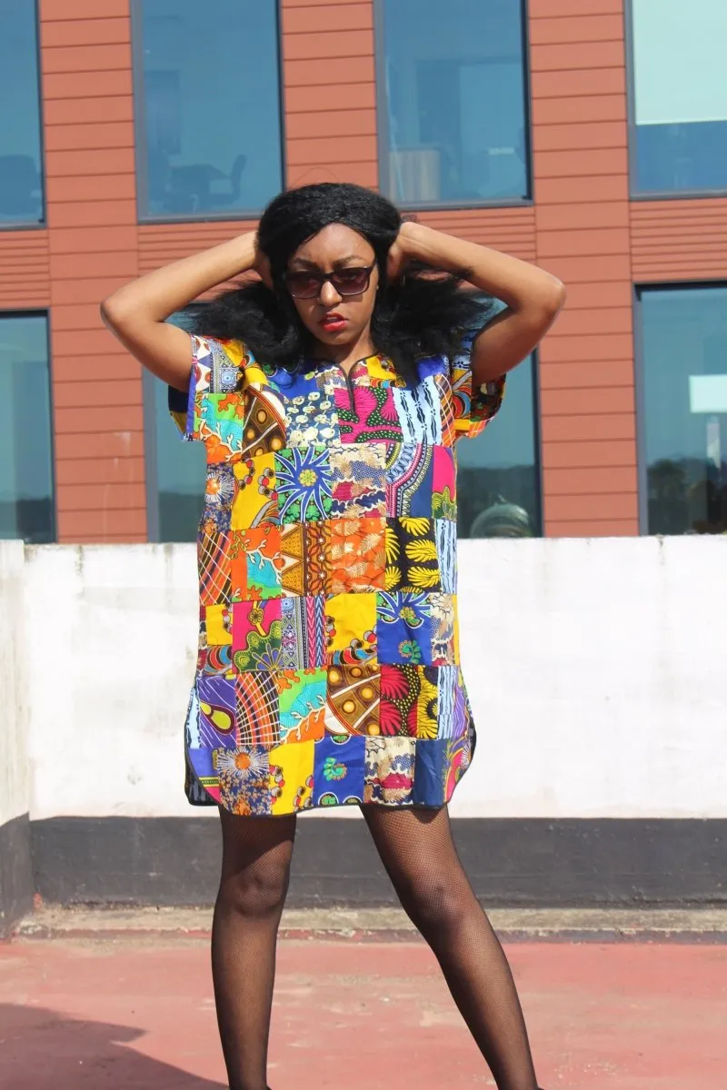 African Patchwork Dress - Festival Dress