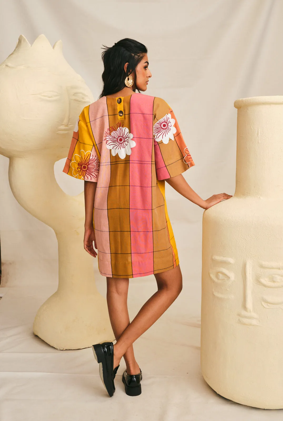 Aipan Handwoven Appliqué Shift Dress