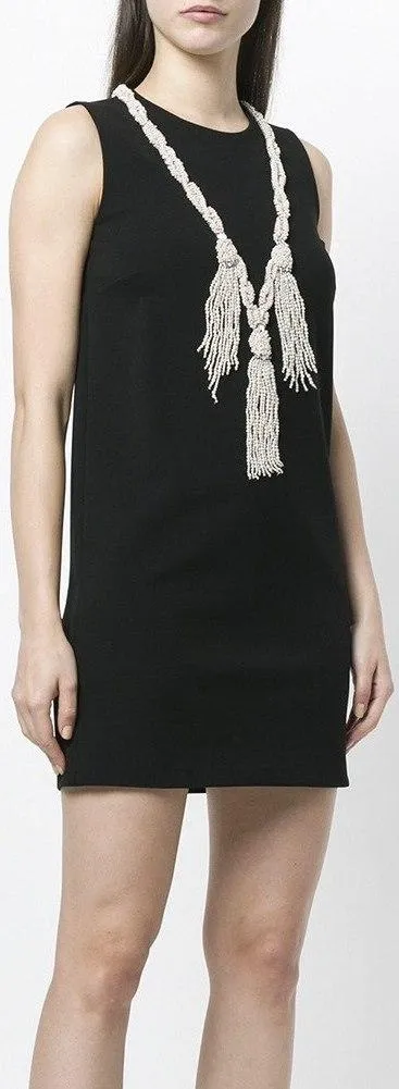 Bead-Embellished Mini Shift Dress