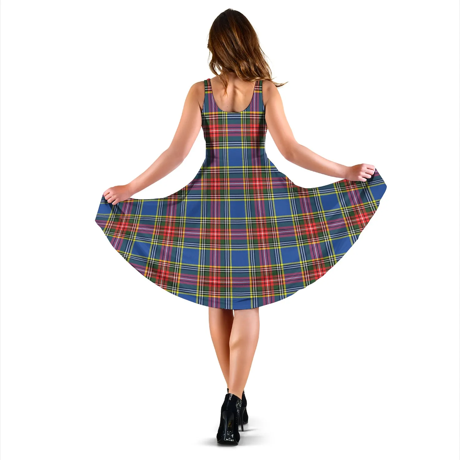 Bethune Tartan Sleeveless Midi Womens Dress