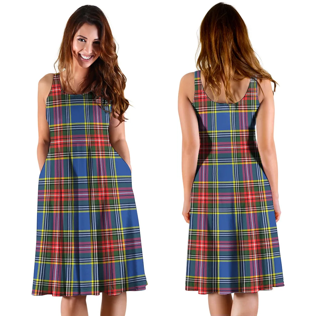 Bethune Tartan Sleeveless Midi Womens Dress