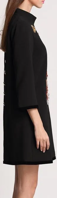 Black Embellished Mini Shift Dress *Minimum Stock*