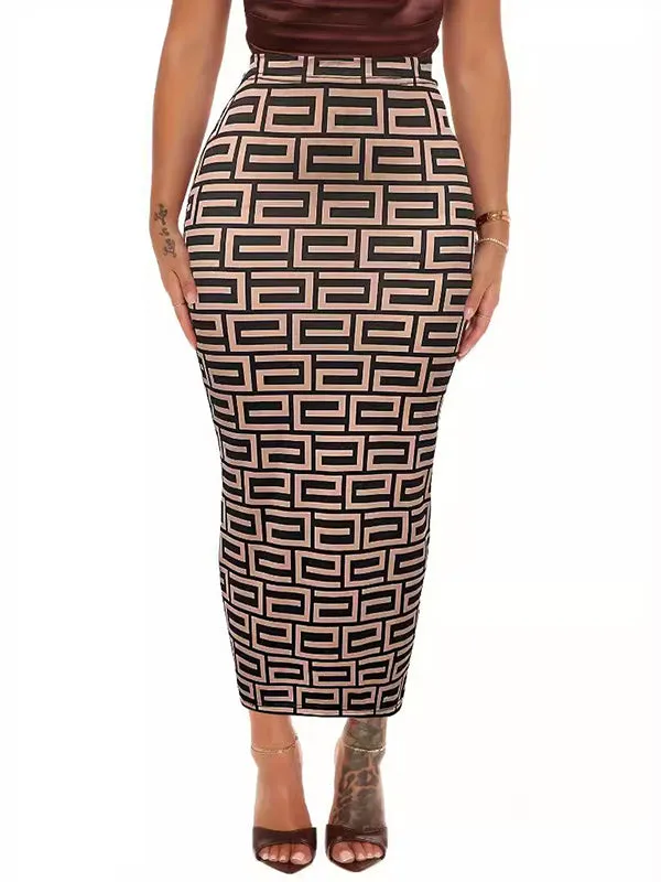 Bodycon Printed Skirts Bottoms