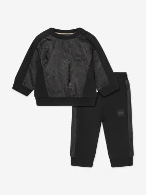 BOSS Baby Boys Contrast Tracksuit in Black