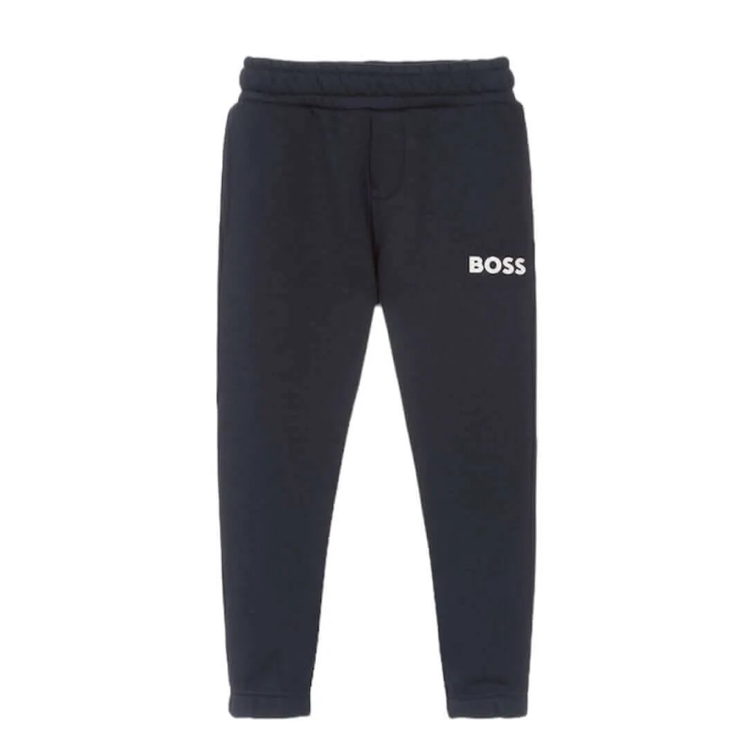 Boys Navy Logo Jogging Bottoms