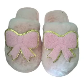 CALI BOW FUZZY SLIPPERS