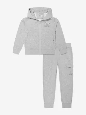 C.P. Company Boys Logo Tracksuit in Grey