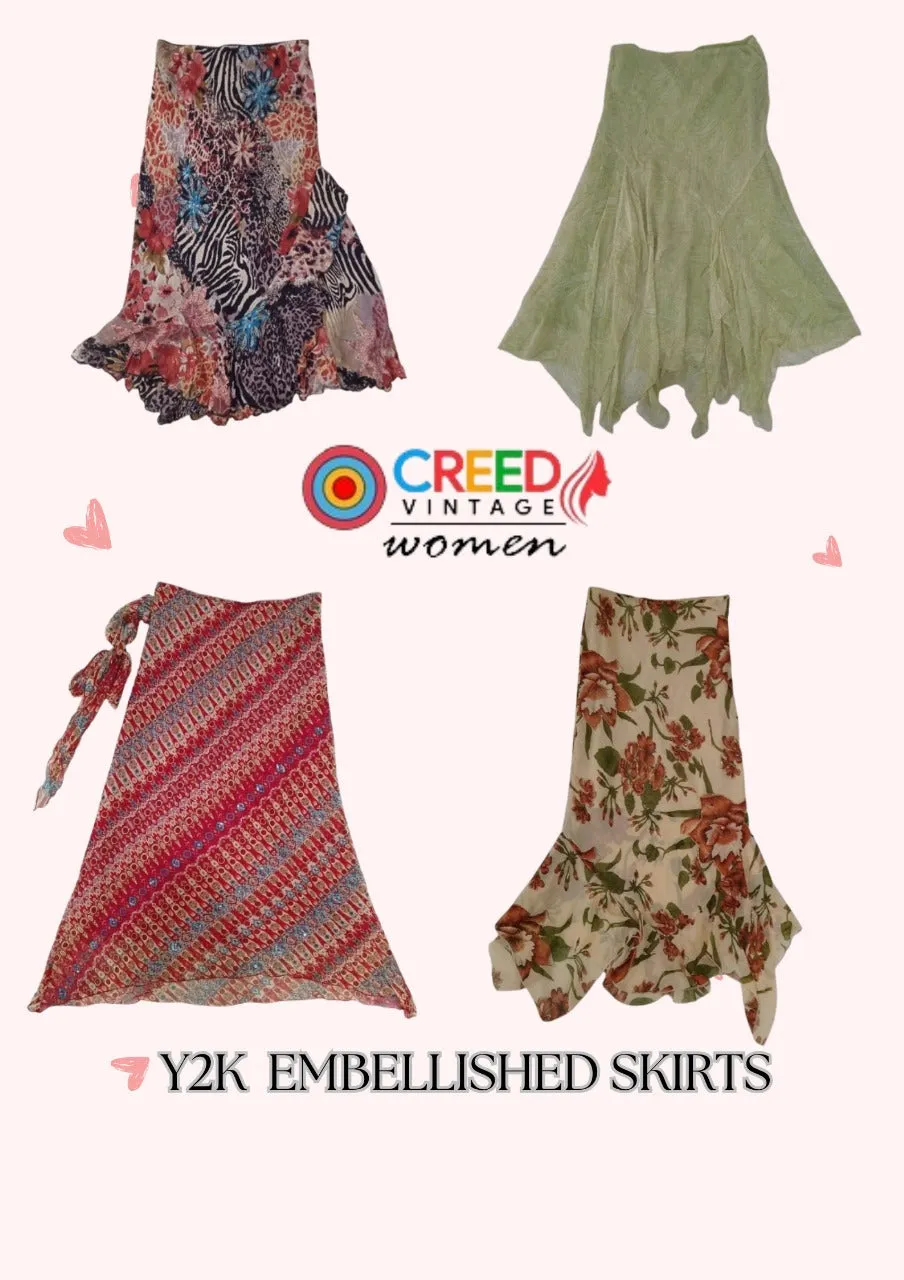 CR2862 Y2K Embellished Skirts - 8 Pcs