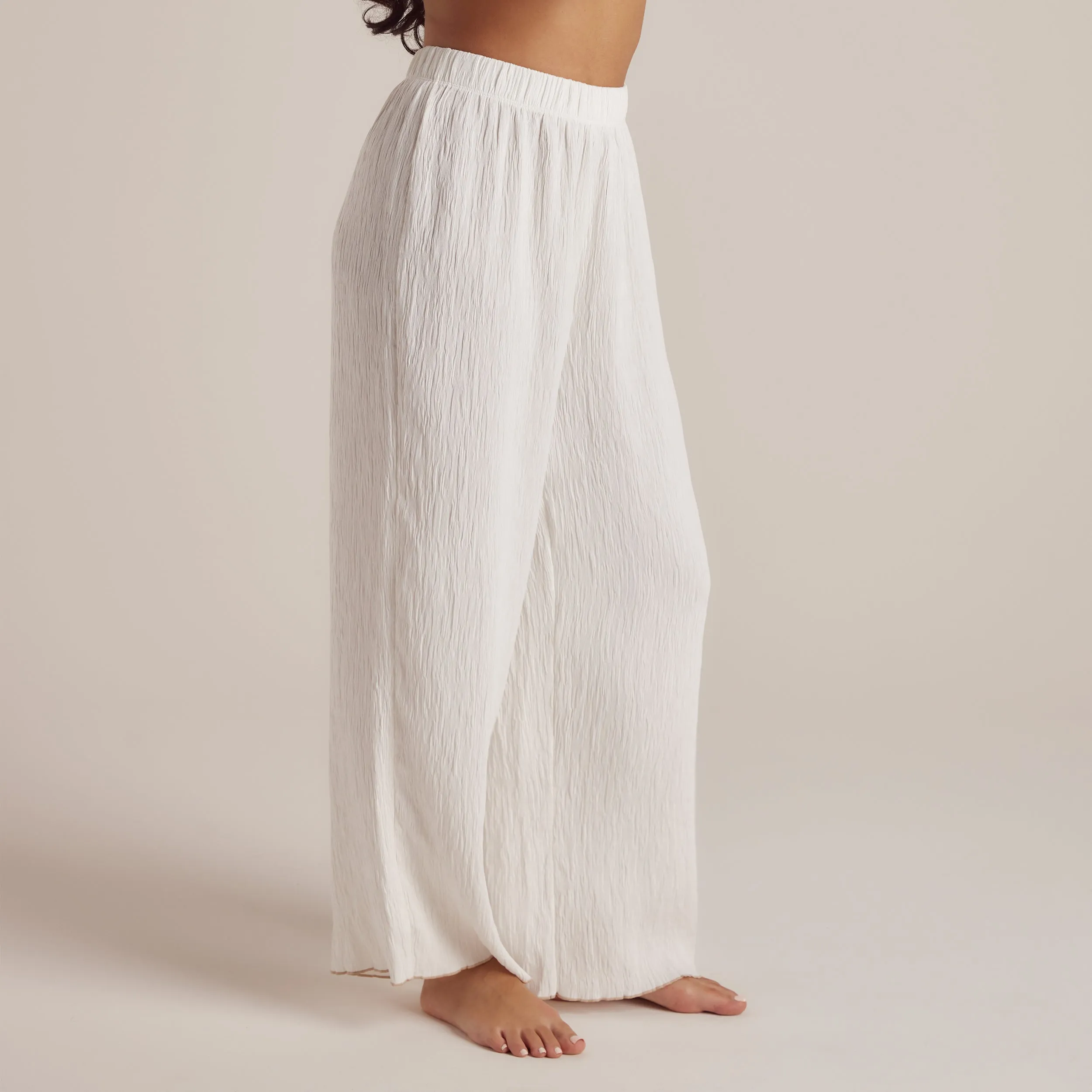 Crinkle Pyjama Bottoms - White