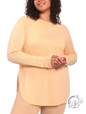 Curvy Full Potential Mesh Long Sleeve with Side Slits