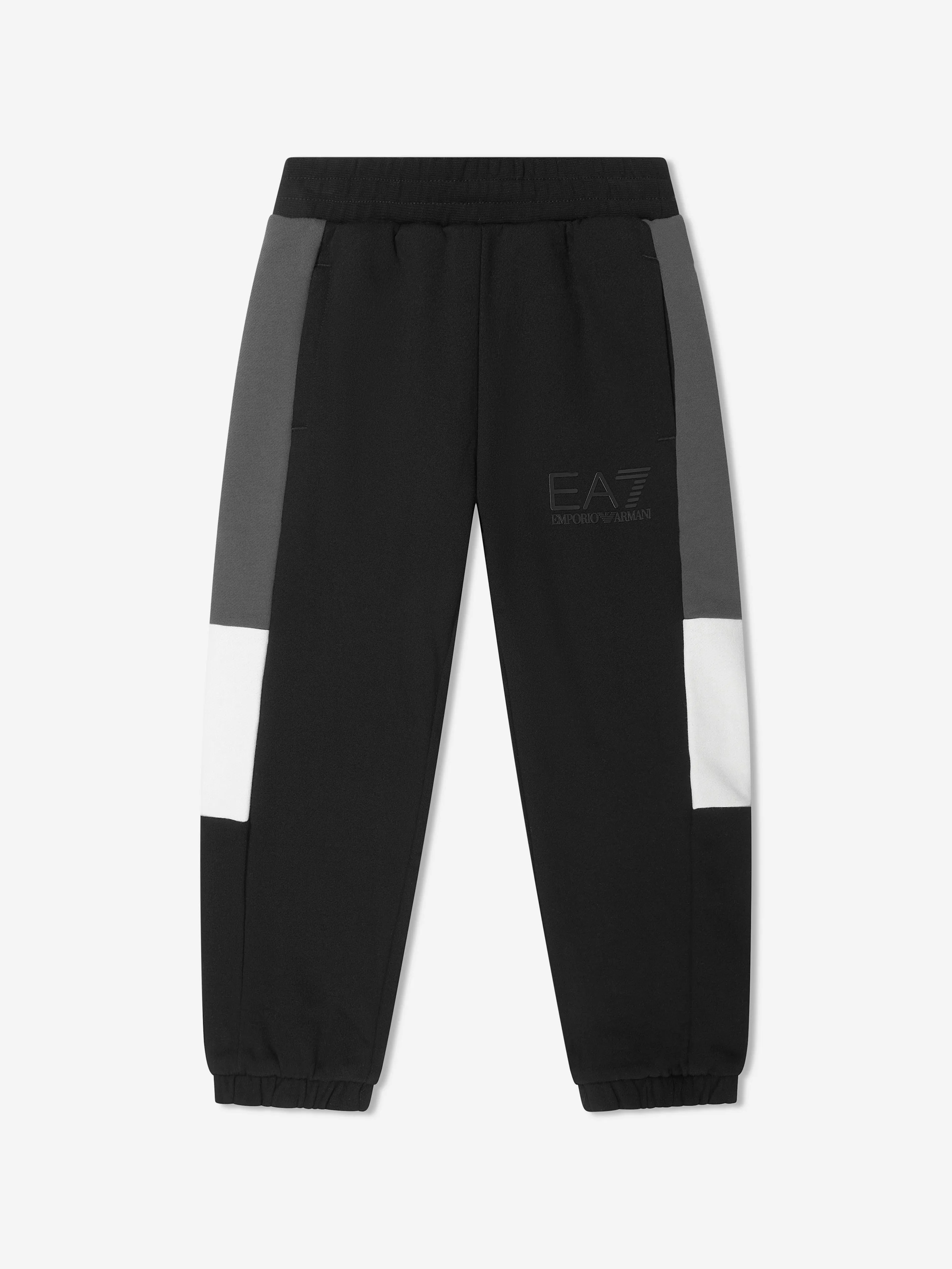 EA7 Emporio Armani Boys Colourblock Tracksuit in Black