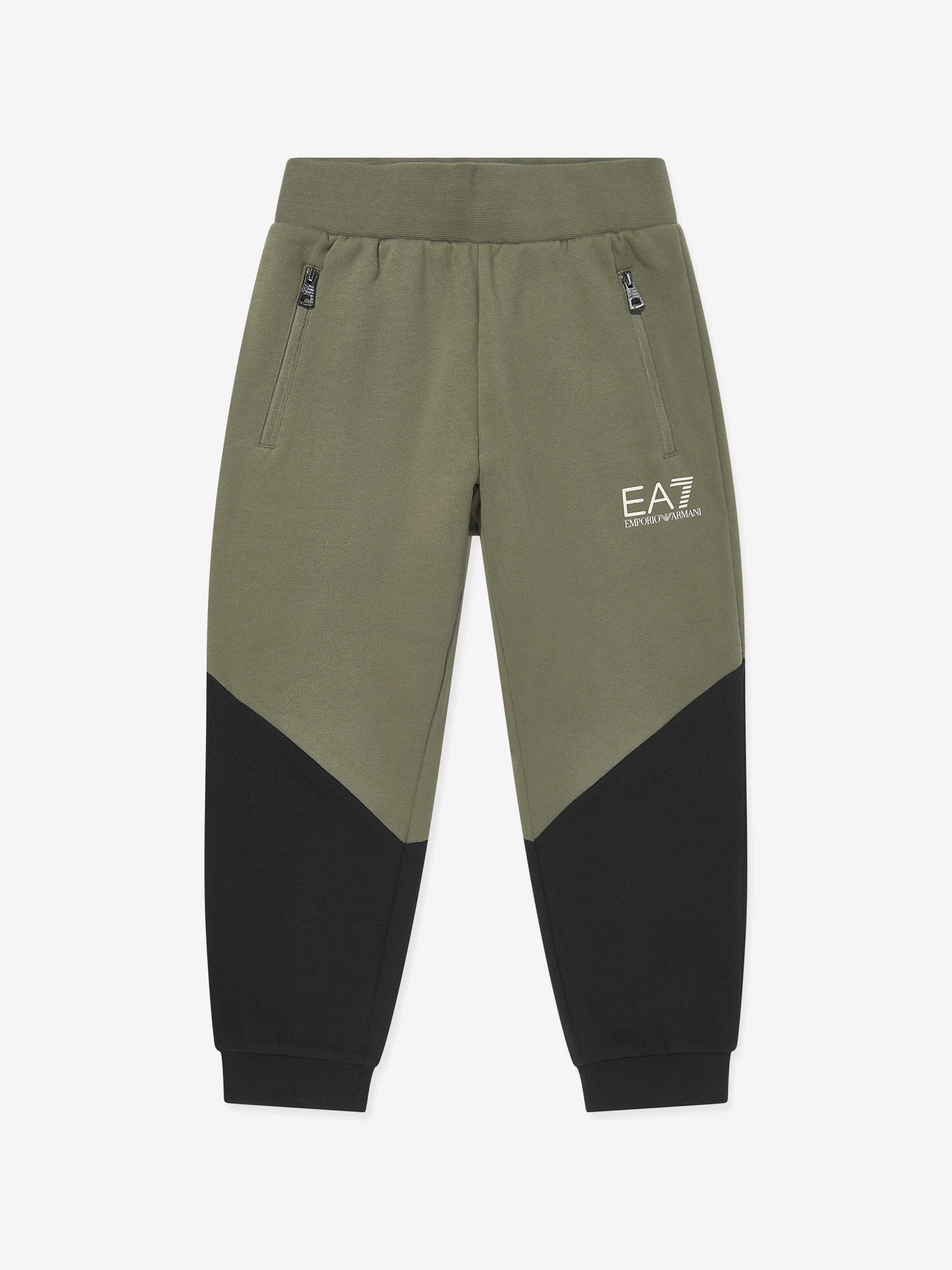 EA7 Emporio Armani Boys Colourblock Tracksuit in Green