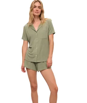 Eberjey Women Gisele Rib Relaxed Short PJ Set Tea