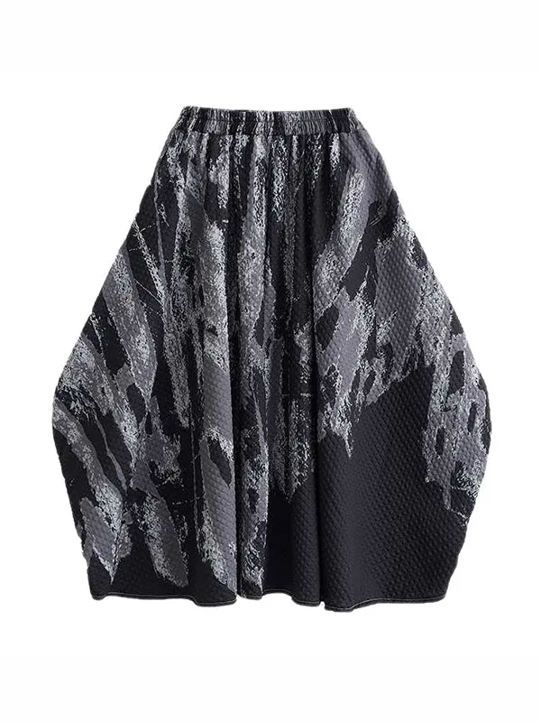 Elasticity Printed Loose Skirts Bottoms