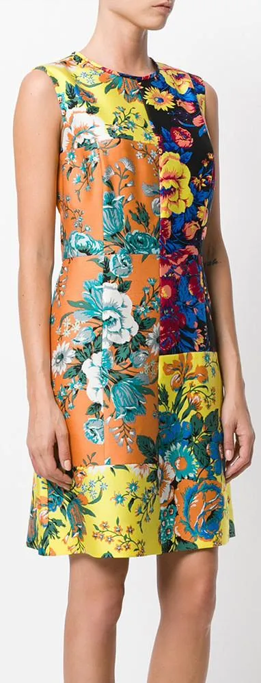 Floral Print Tailored Shift Dress