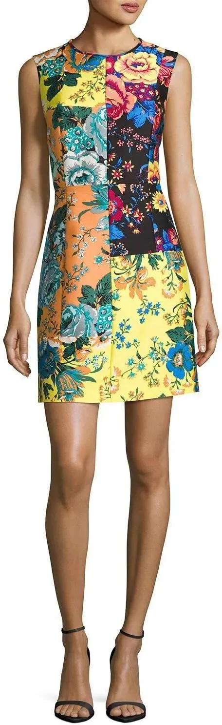 Floral Print Tailored Shift Dress