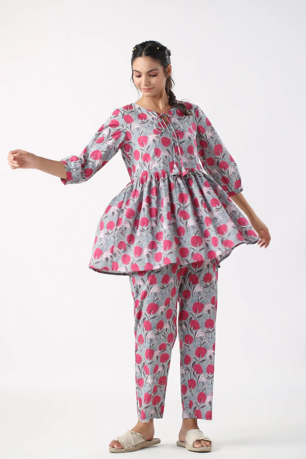 Garden Gala Cotton Loungewear Set