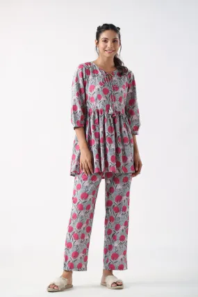 Garden Gala Cotton Loungewear Set