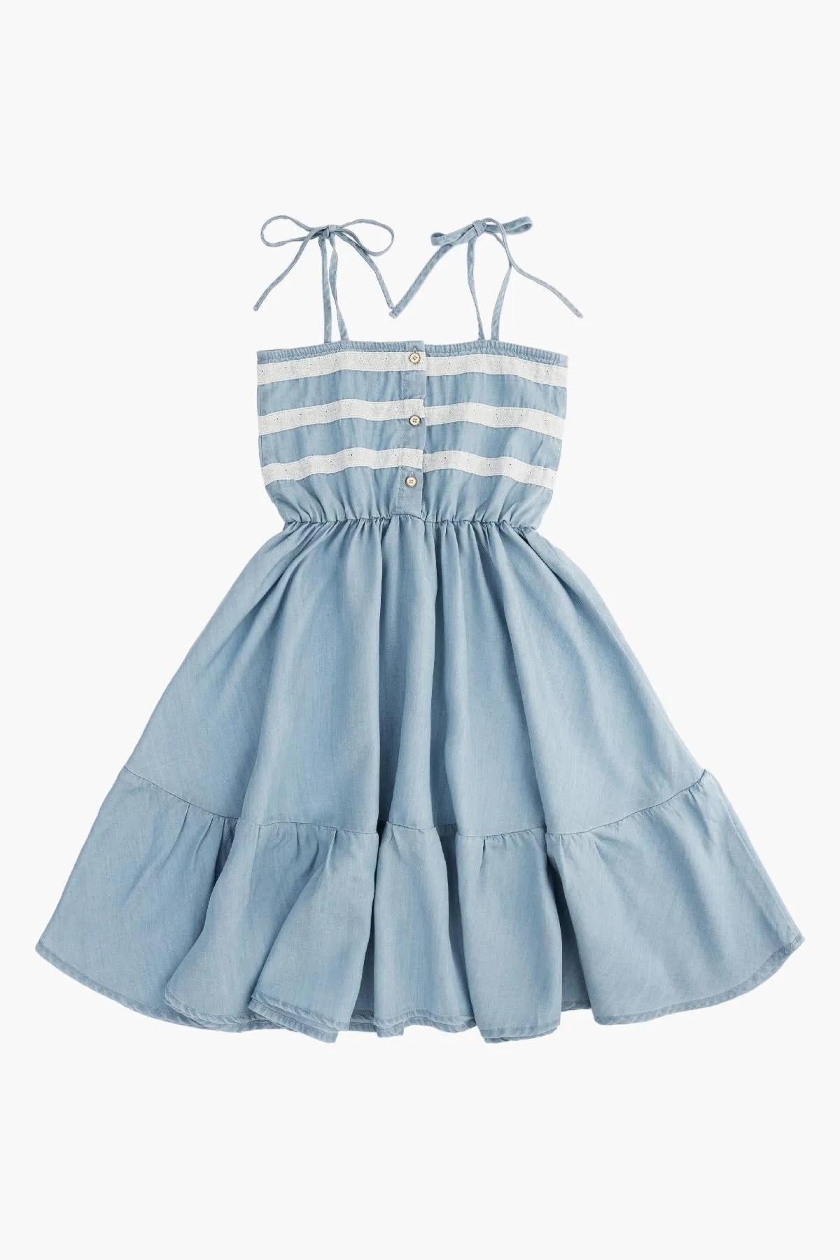 Girls Dress Tocoto Vintage Denim And Lace (Size 4 left)