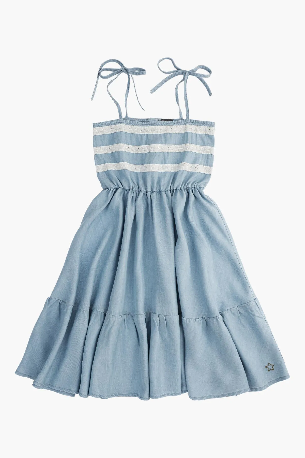 Girls Dress Tocoto Vintage Denim And Lace (Size 4 left)