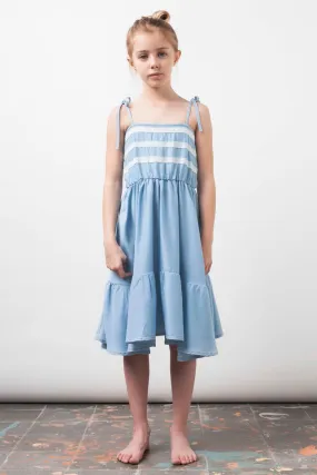 Girls Dress Tocoto Vintage Denim And Lace (Size 4 left)