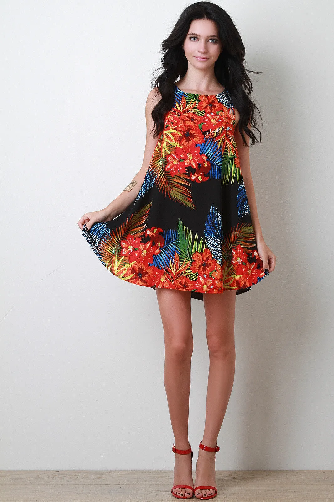 Hibiscus Tropic Shift Dress