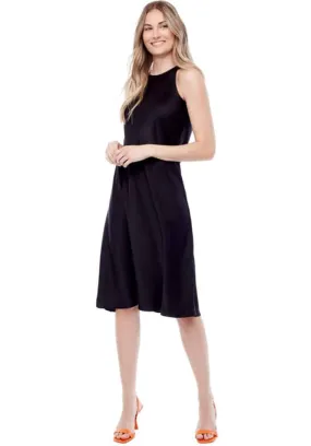 ILTM Black Daphne Satin Midi Dress