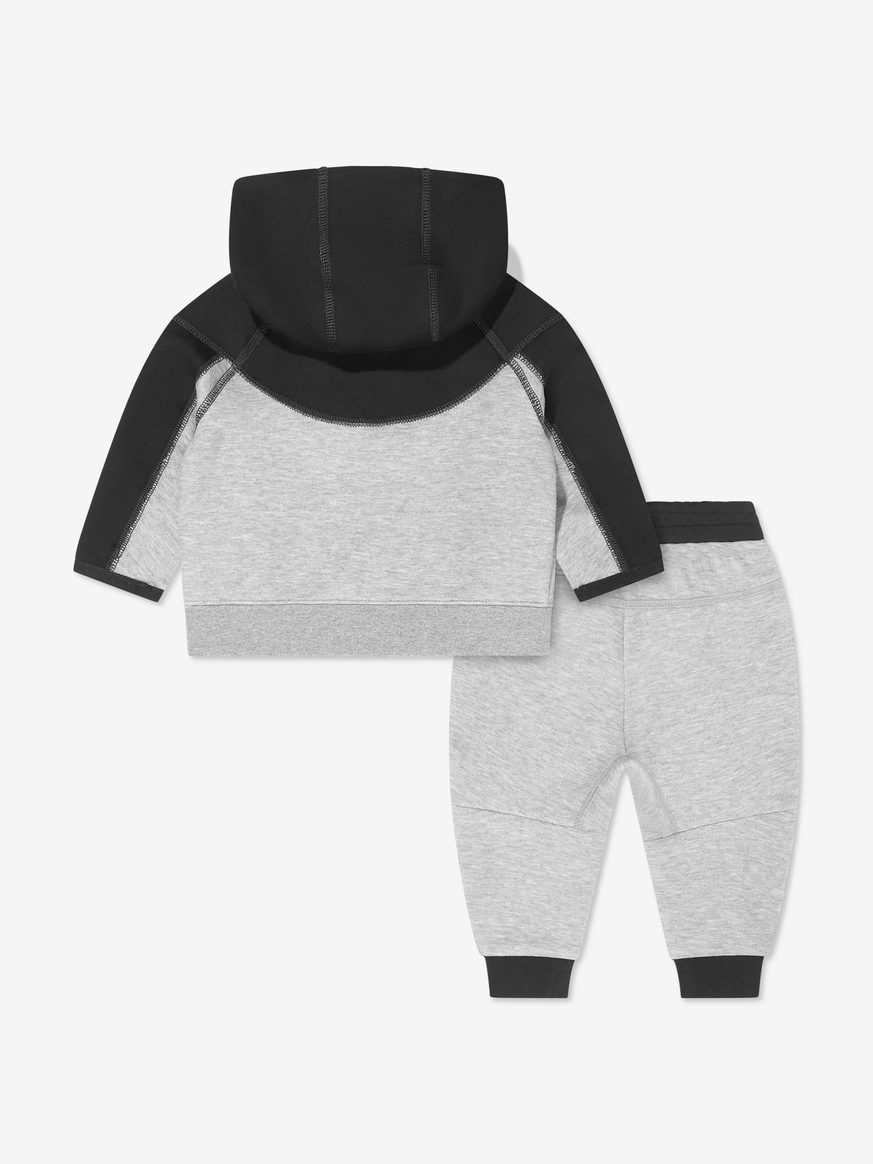 Kids Tech Fleece Hooded Full Zip Tracksuit in Grey