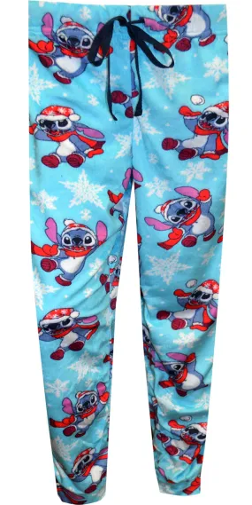 Lilo and Stitch Snow Flake Silky Fleece Ladies Cuffed Sleep Pant