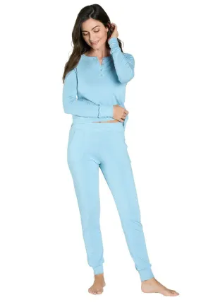 Long Sleeve Henley Loungewear Set