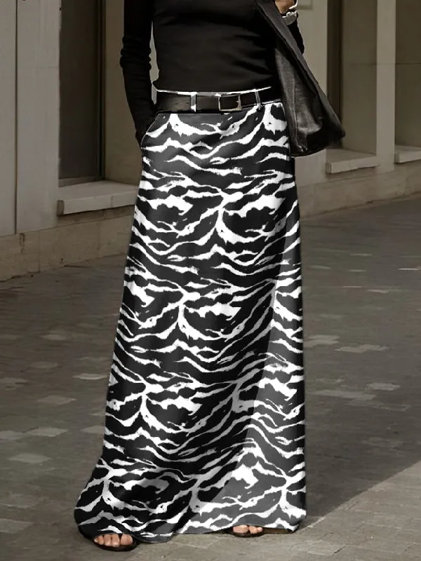 Loose Printed Skirts Bottoms