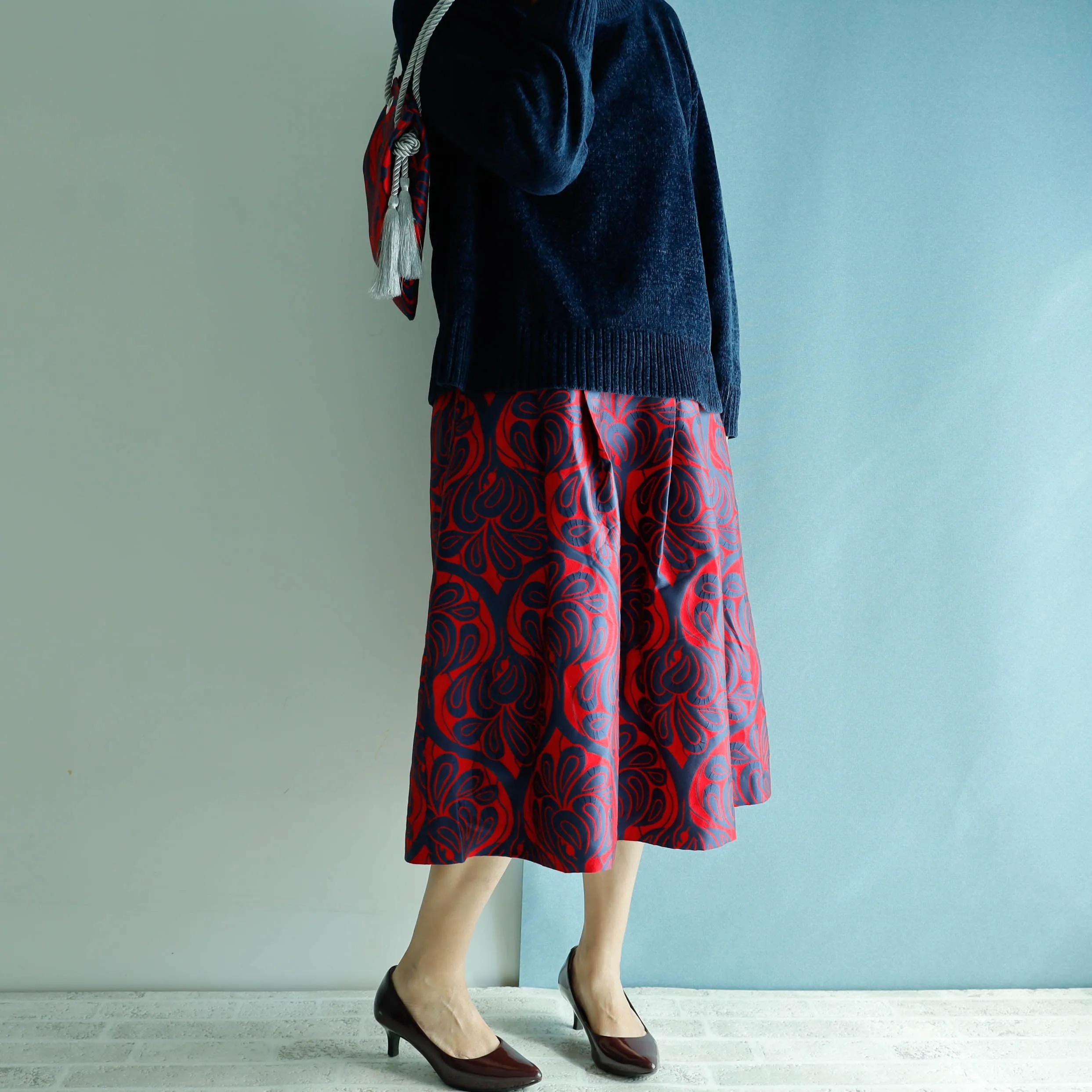 <RS20S17C70>COVENT GARDEN WOVEN Skirt  -Length 70cm