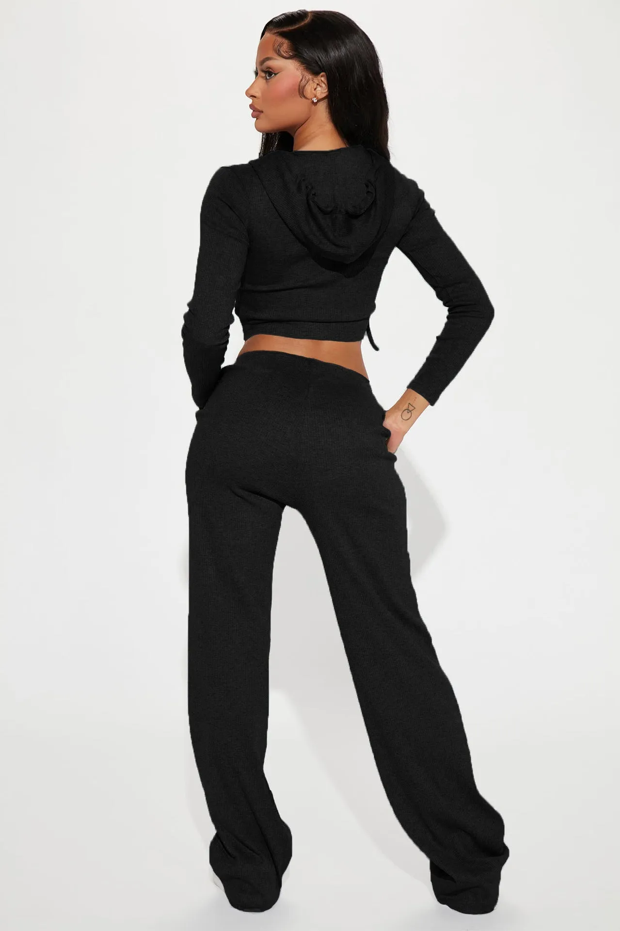 Maximum Comfort Hooded Zipper Crop Top and Pants