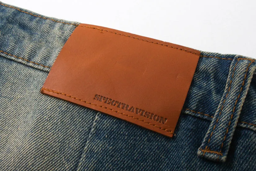 Men's Spring And Summer New Special-interest Design Washed And Worn Cargo Jeans