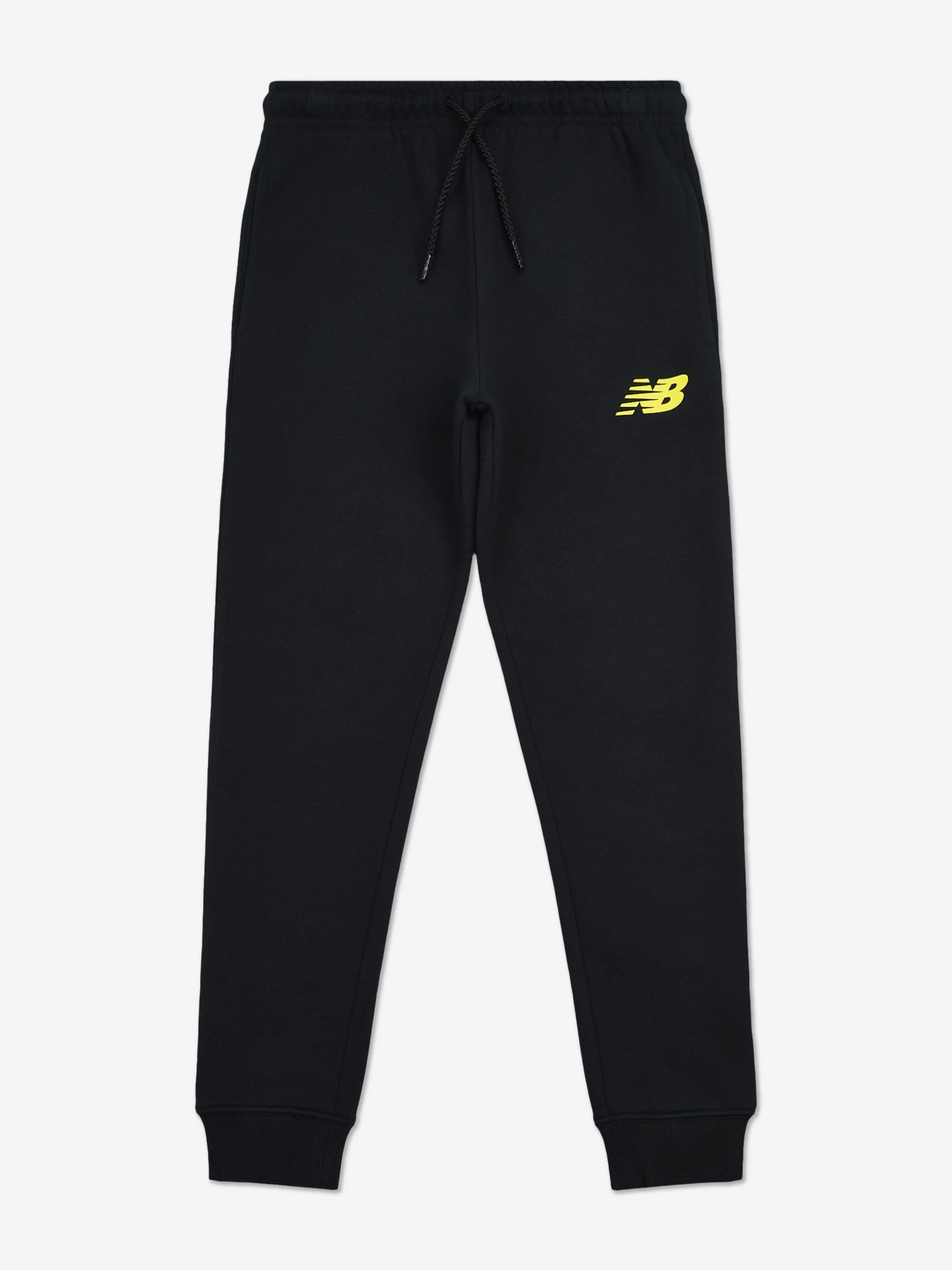 New Balance Boys Brush Back Stacked Logo Tracksuit in Black