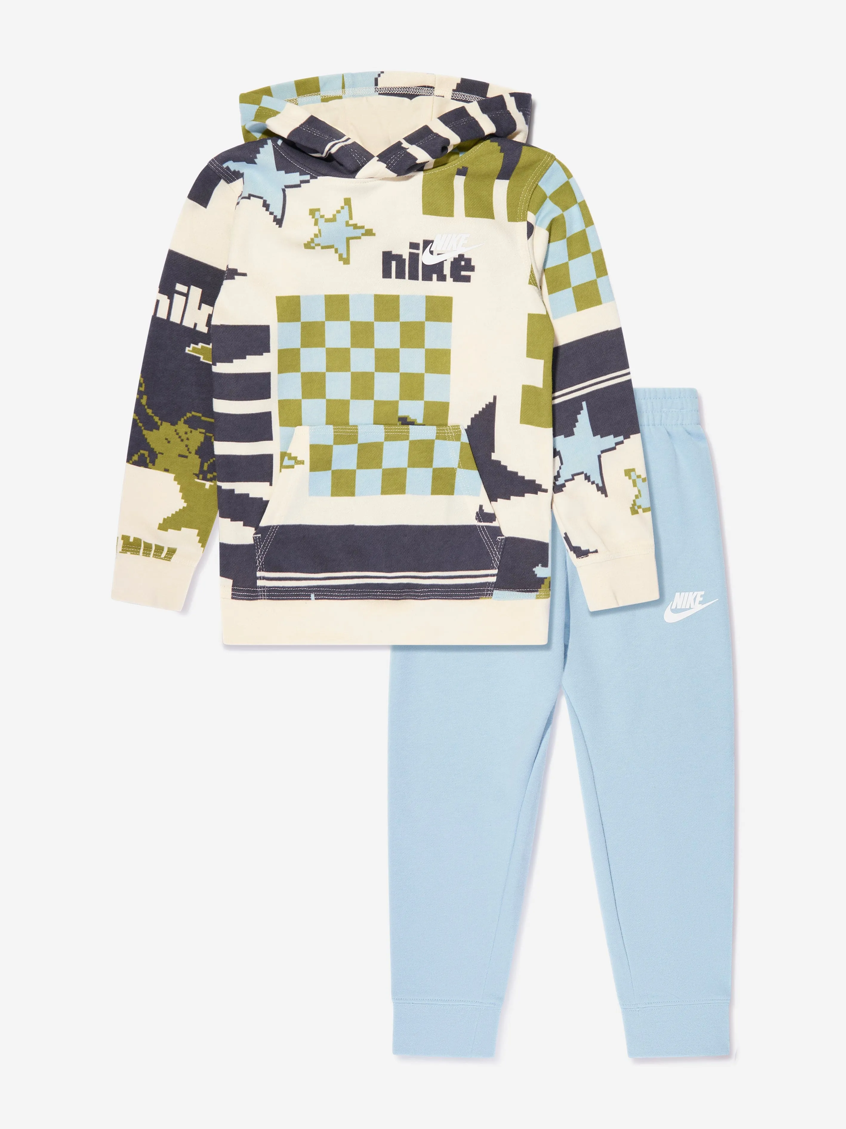 Nike Boys NSW Club Lifestyle AOP Tracksuit in Blue