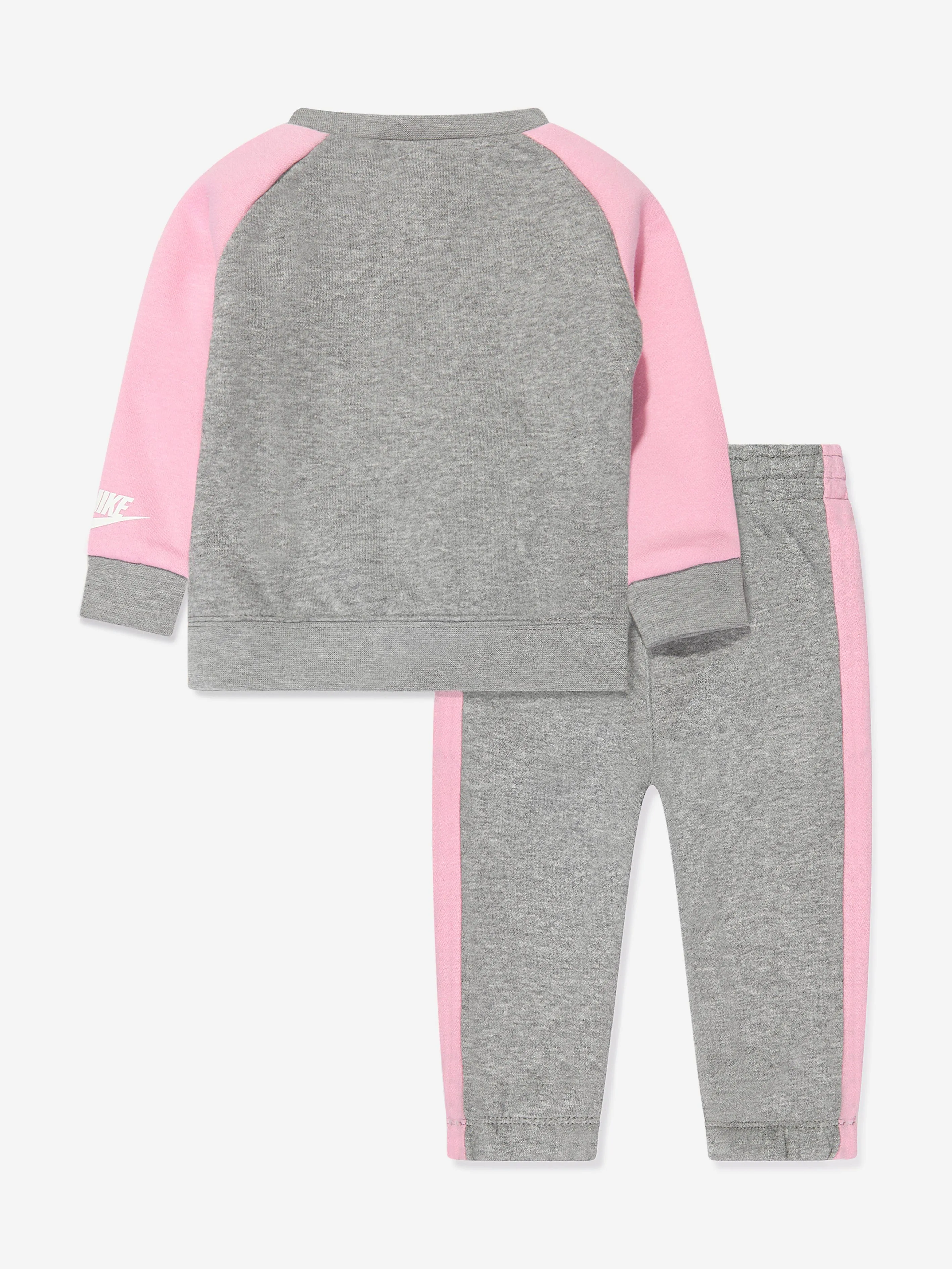 Nike Girls Oversized Futura Crew Tracksuit in Grey