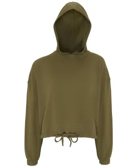 Olive - Women's TriDri® cropped oversize hoodie