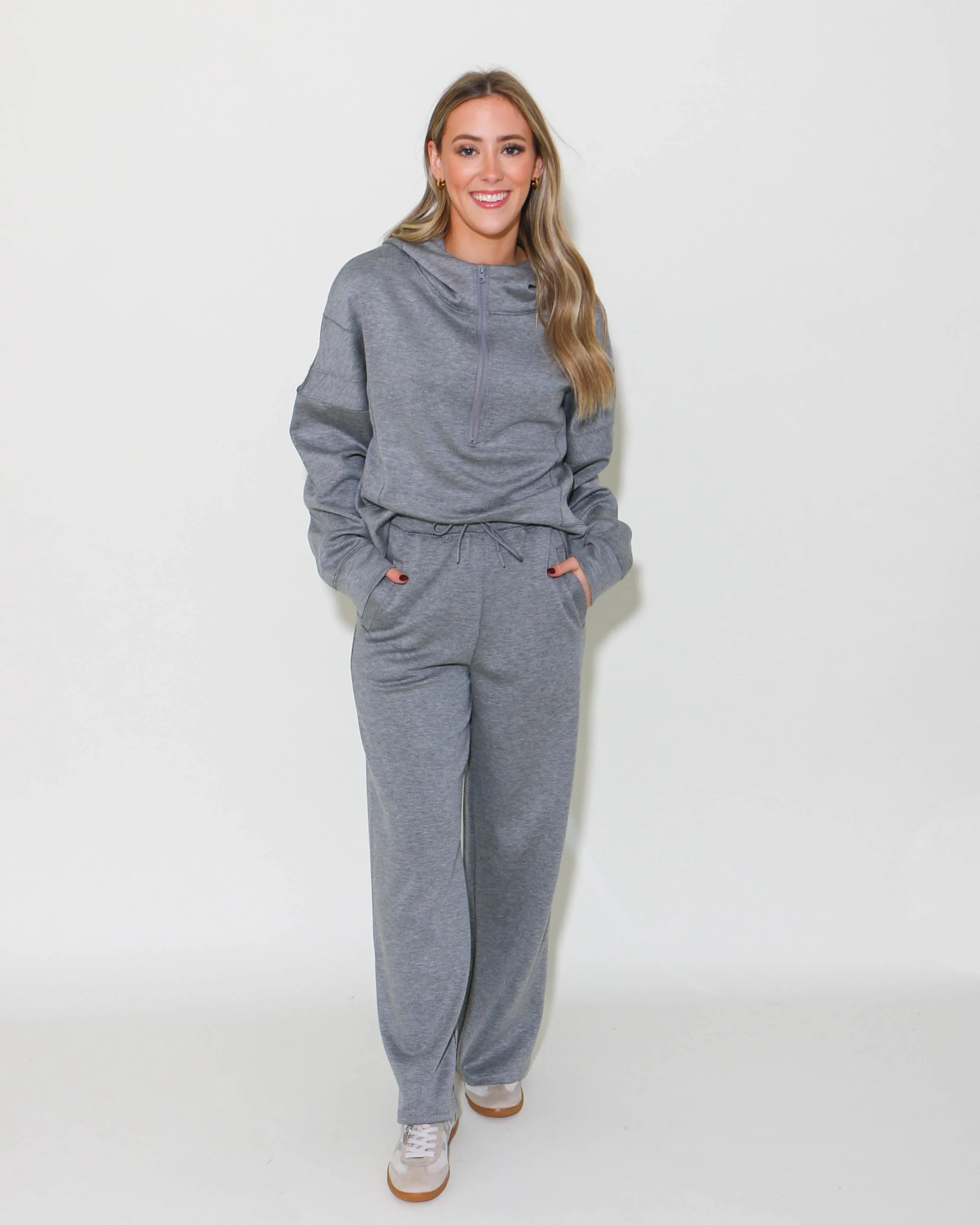 Oversized Knit Loungewear Set in Grey