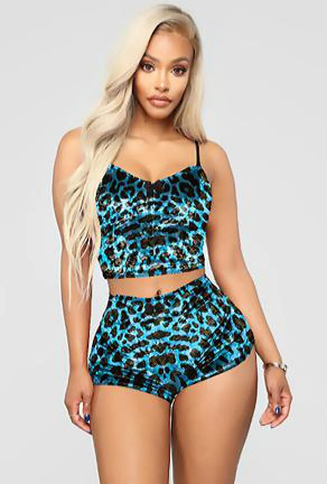 PATTY - LEOPARD VELVET LOUNGEWEAR SET