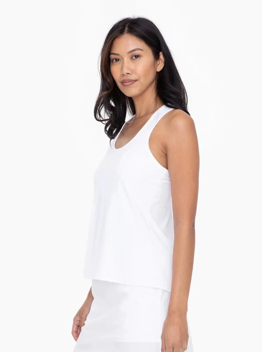 Racerback Athletic Tank Top - White