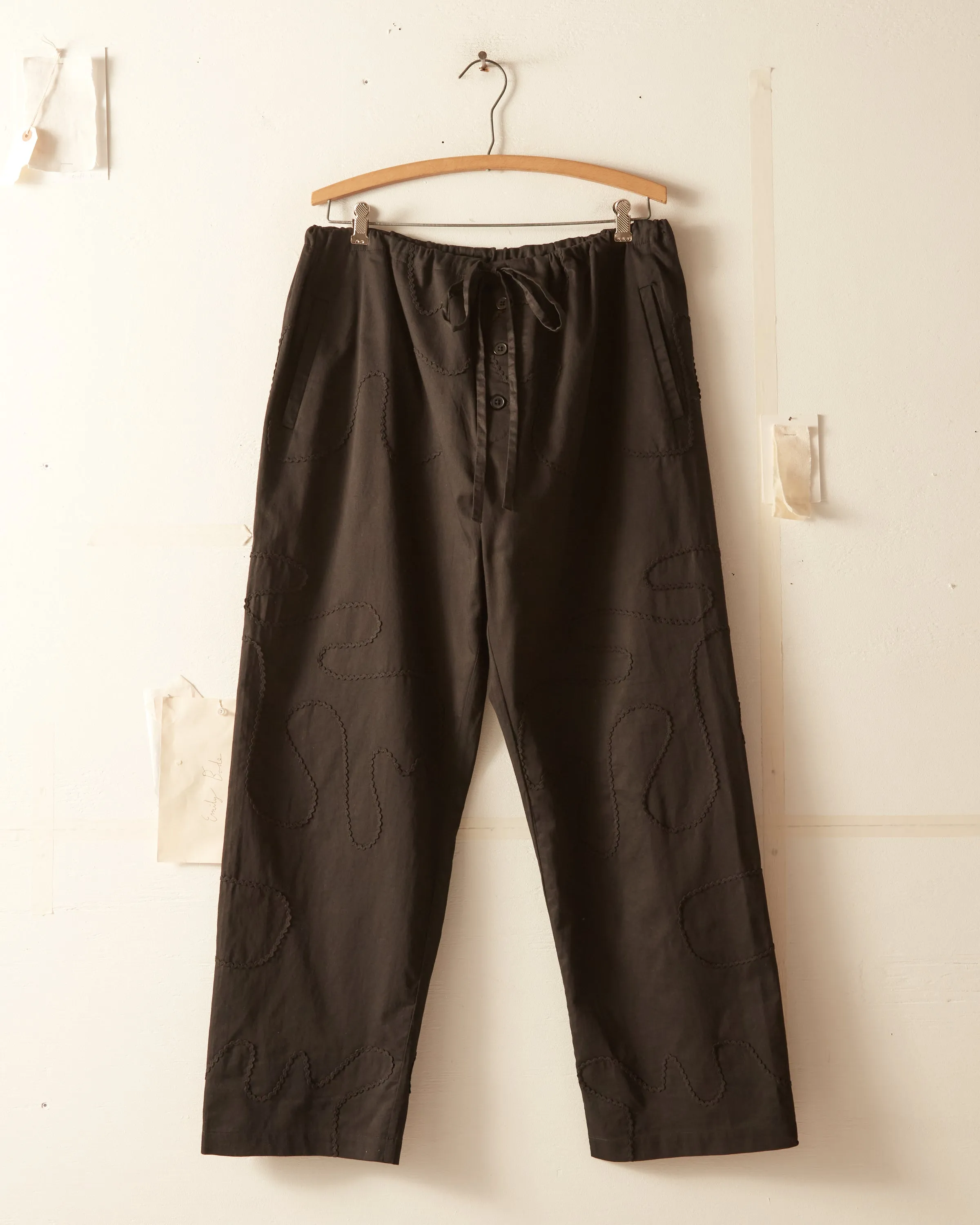 Rickrack Pajama Pants - Black