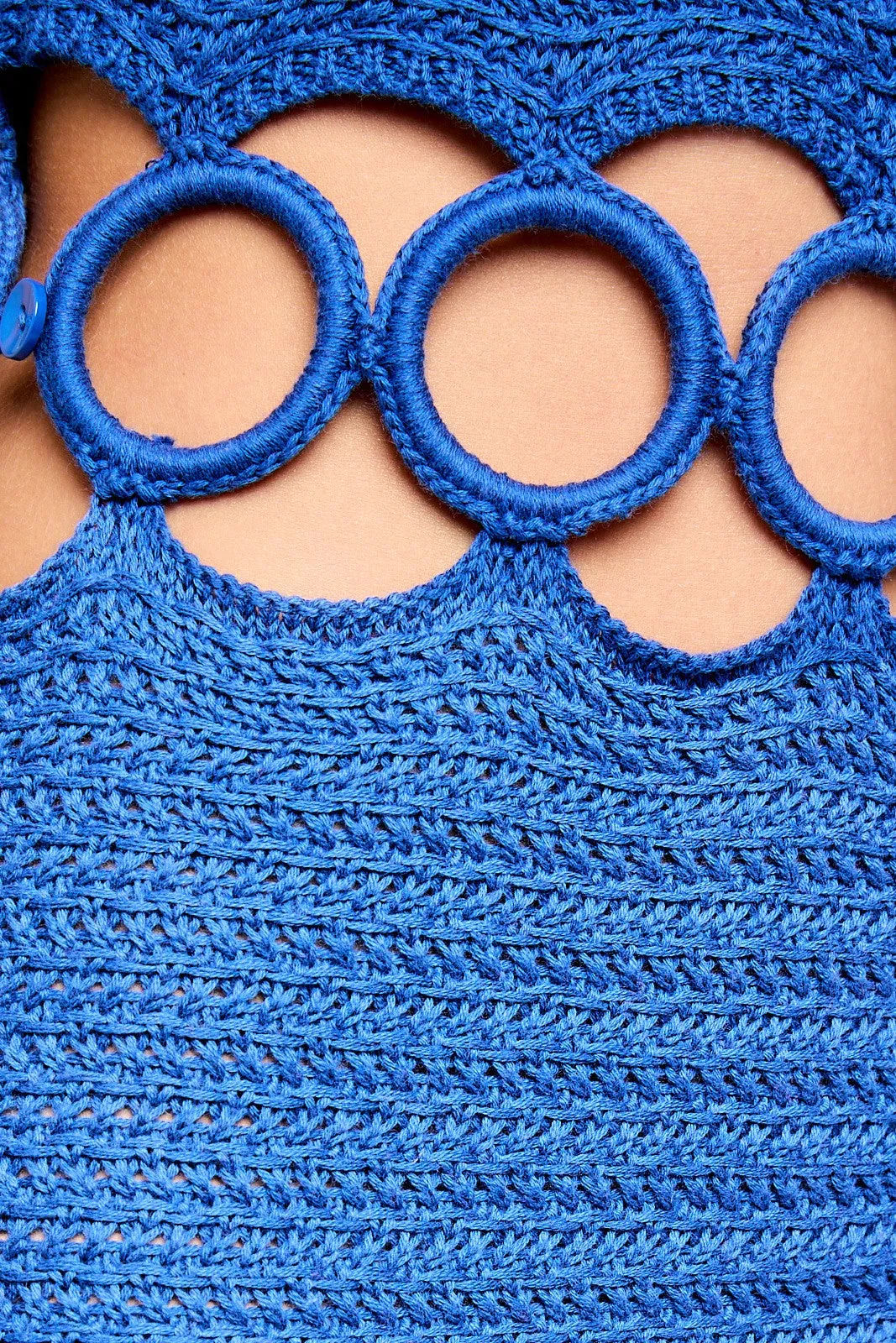 Rylan Crochet Midi Dress (Blue)