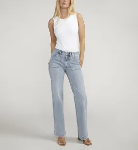 SILVER JEANS CO. SUKI CURVY FIT MID RISE TROUSERS L-31