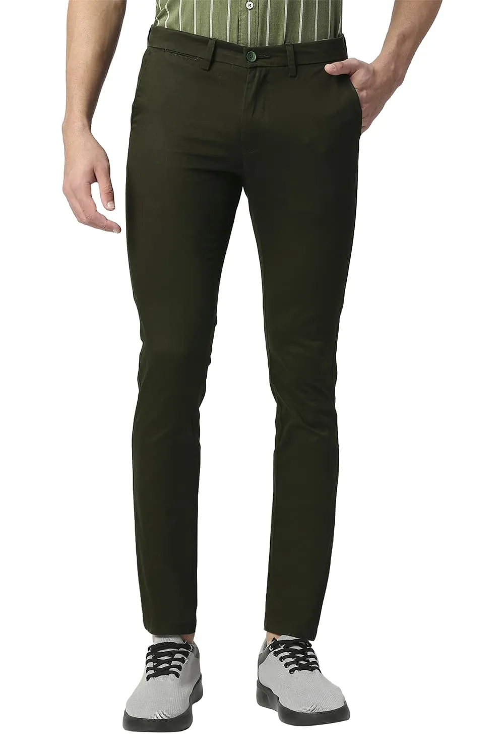 Skinny Fit Broken Twill Stretch Trousers