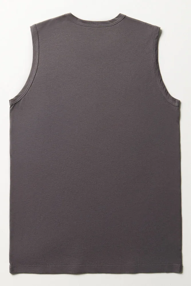 Sleeveless Sleep T-Shirt Dark Grey