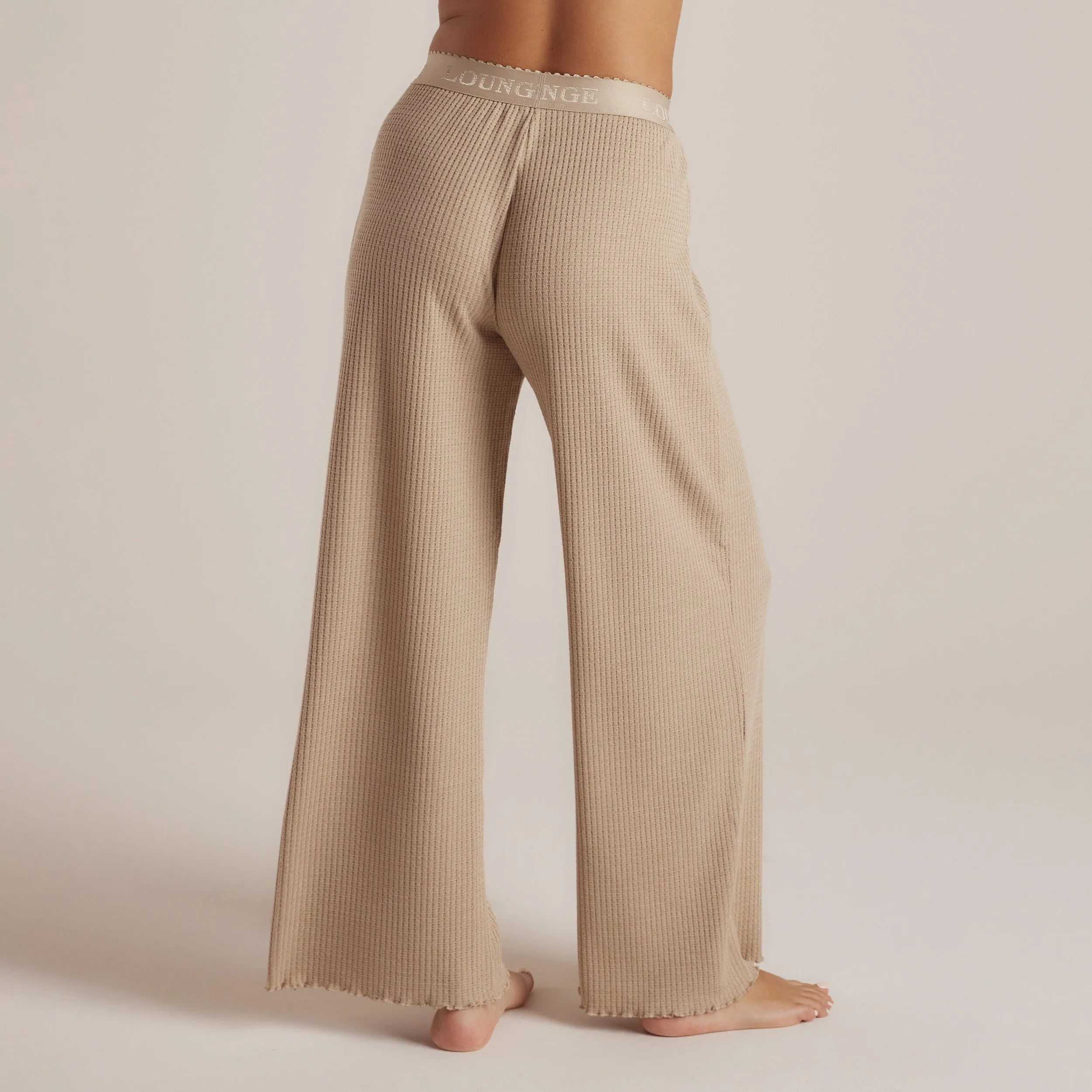 Soft Waffle Pyjama Bottoms - Mink